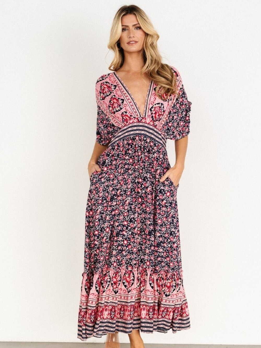 Baltic Born Boho Floral Maxi Dress Empire Waist